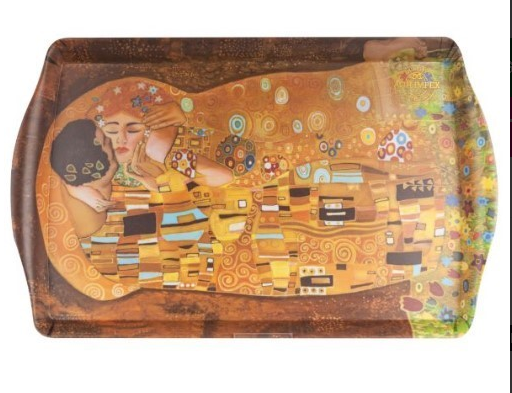 TACA PROSTOKĄTNA KLIMT POCAŁUNEK 35X22,5X2 CM