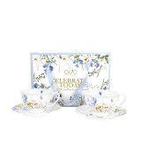 Komplet 2 Filiżanek Royal ze Spodkami 250 ml – MELODY Kwiaty Royal