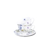 Komplet 2 Filiżanek Royal ze Spodkami 250 ml – MELODY Kwiaty Royal