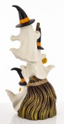 Figurka Dekoracyjna Duszki z Dyniami na Miotle 66 cm HALLOWEEN