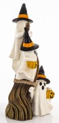 Figurka Dekoracyjna Duszki z Dyniami na Miotle 66 cm HALLOWEEN