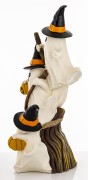 Figurka Dekoracyjna Duszki z Dyniami na Miotle 66 cm HALLOWEEN