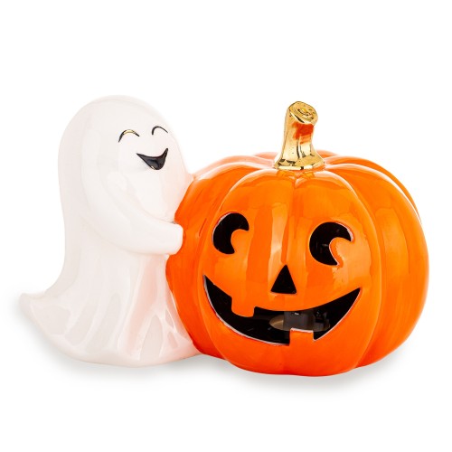 Porcelanowa Figurka Duszek z Dynią LED 21 cm HALLOWEEN