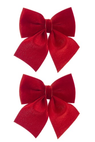 Komplet 2 Czerwonych Kokard Świątecznych 14 cm