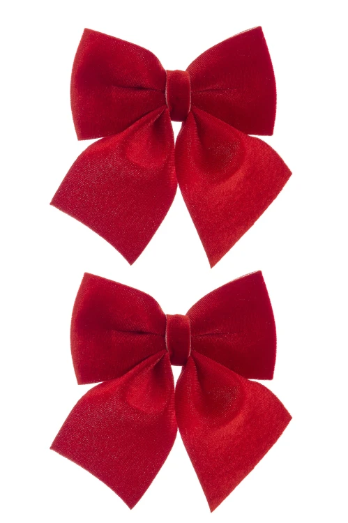 Komplet 2 Czerwonych Kokard Świątecznych 14 cm