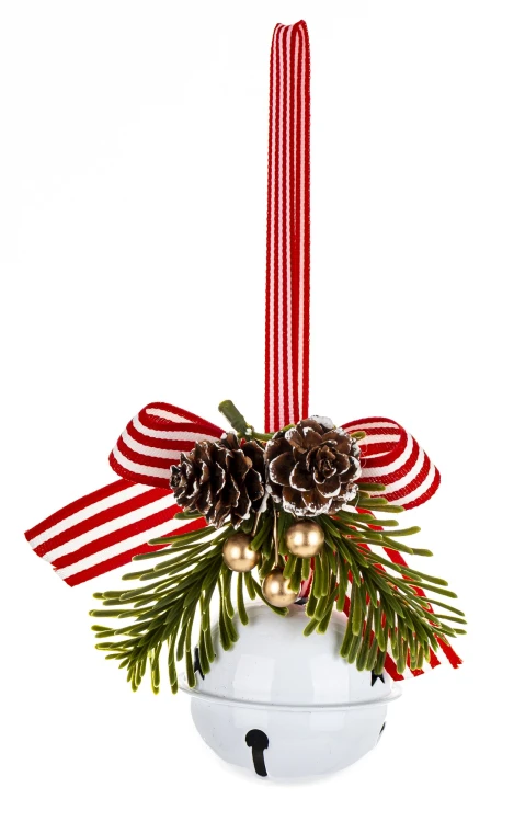 Wisząca Ozdoba Świąteczna Dzwonek z Stroikiem 12 cm