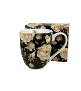 Kubek Porcelanowy XXL 1000 ml ENGLISH ROSES BLACK