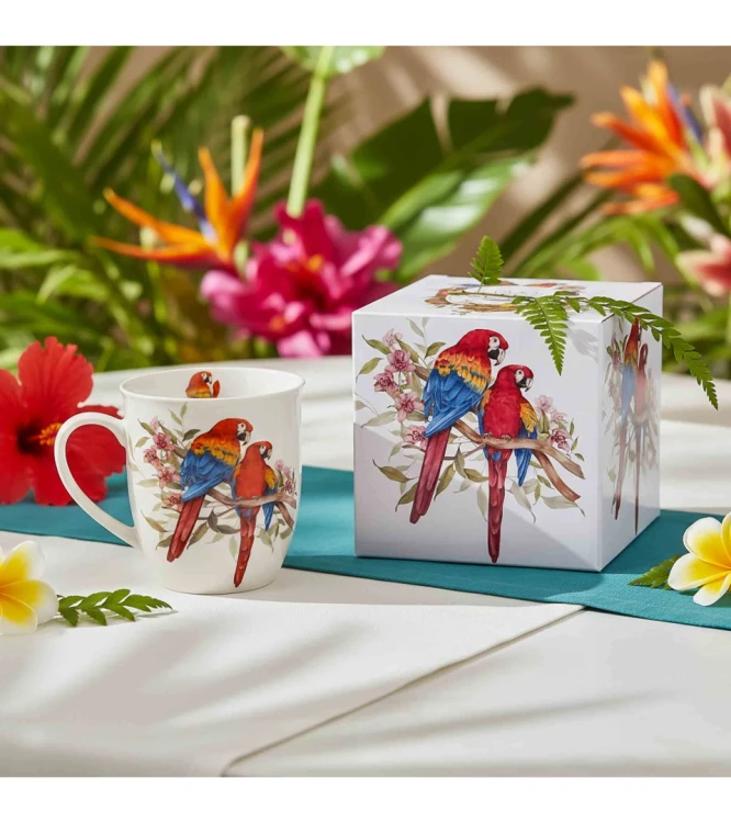 Kubek Porcelanowy 400 ml PAPUGA ARA SZKARŁATNA – Ptasi Świat / Animals