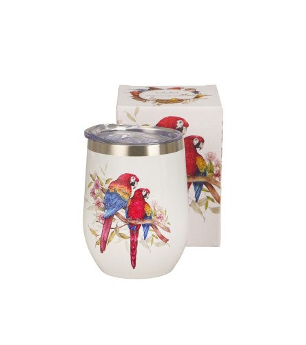 Kubek Termiczny Stalowy 330 ml PAPUGA ARA SZKARŁATNA – Ptasi Świat / Animals