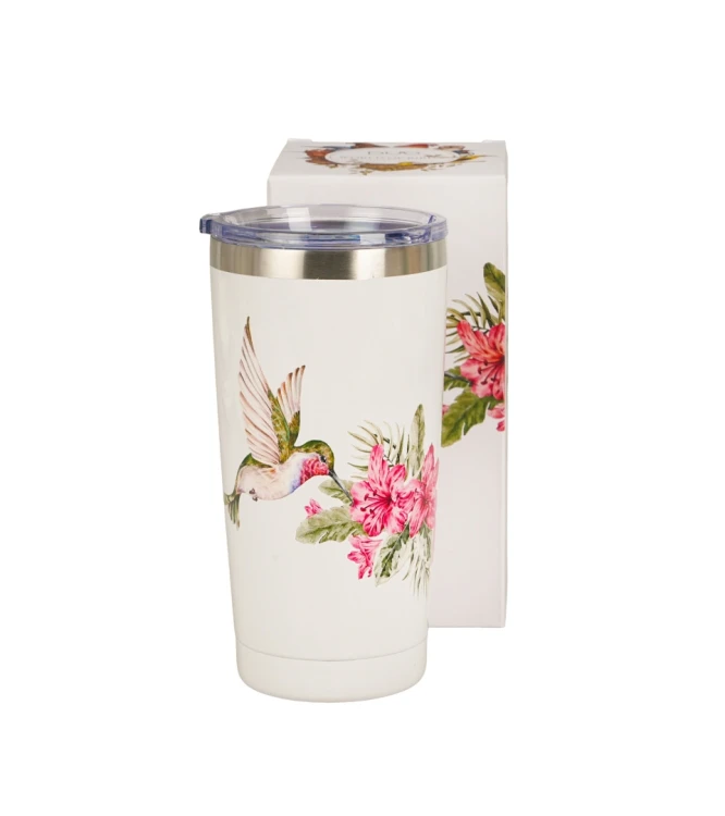 Kubek Termiczny Prosty Stalowy 600 ml KOLIBER – Ptasi Świat / Animals