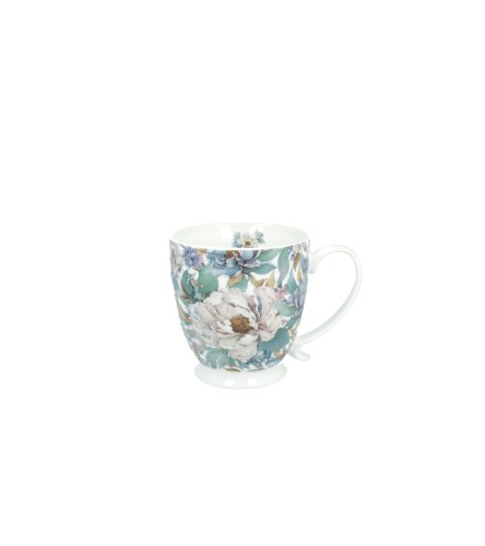 Kubek na Stopce Porcelanowy 510 ml PEONY WHITE PIWONIE – Seria Kwiaty Royal