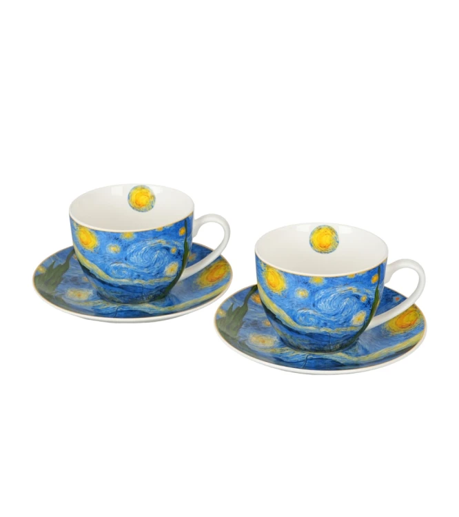 Komplet 2 Filiżanek ze Spodkami 270 ml STARRY NIGHT Vincent van Gogh GWIAŹDZISTA NOC