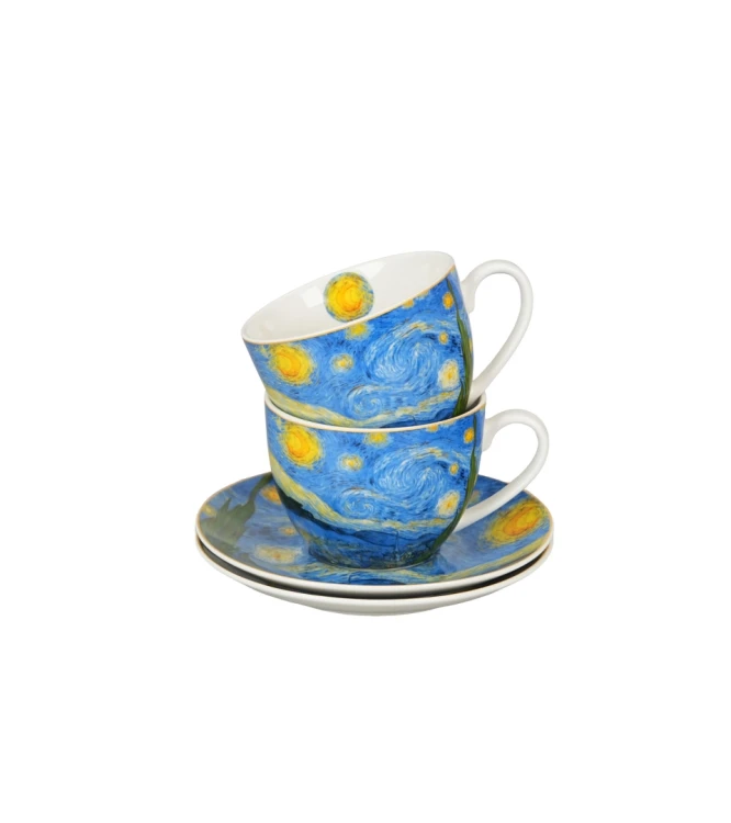 Komplet 2 Filiżanek ze Spodkami 270 ml STARRY NIGHT Vincent van Gogh GWIAŹDZISTA NOC
