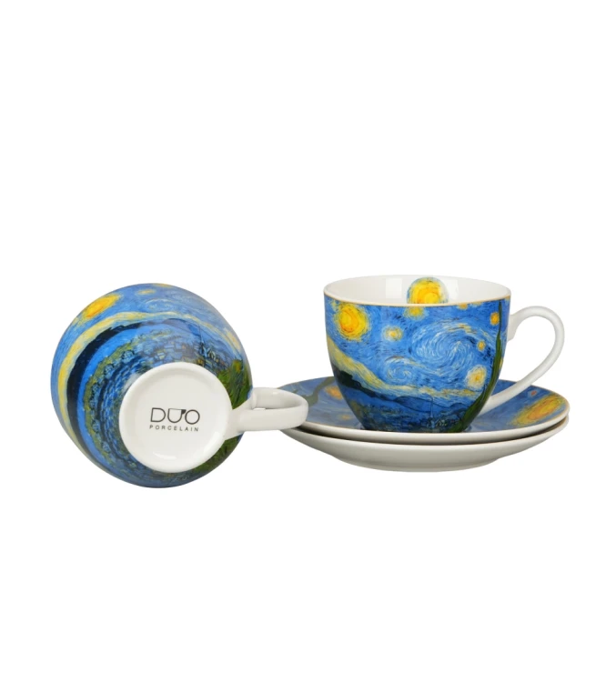Komplet 2 Filiżanek ze Spodkami 270 ml STARRY NIGHT Vincent van Gogh GWIAŹDZISTA NOC