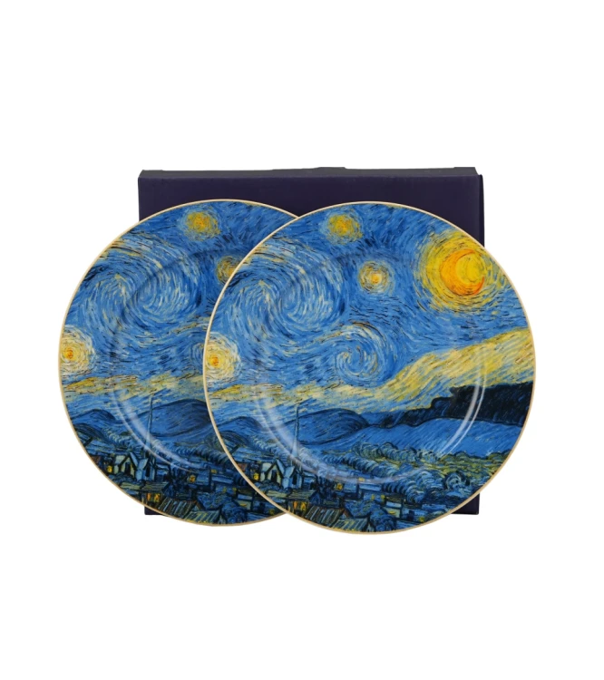 Komplet 2 Talerzy Deserowych 19,2cm  STARRY NIGHT Vincent van Gogh Gwiaździsta Noc
