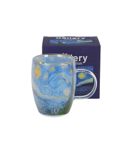 Kubek Szklany z Podwójną Ścianką 350 ml Gwiaździsta Noc Vincent van Gogh