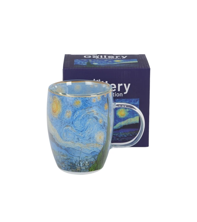 Kubek Szklany z Podwójną Ścianką 350 ml Gwiaździsta Noc Vincent van Gogh