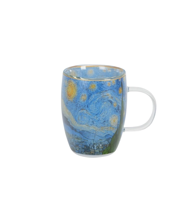 Kubek Szklany z Podwójną Ścianką 350 ml Gwiaździsta Noc Vincent van Gogh