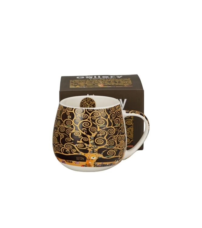 Kubek Baryłka Porcelanowy 430 ml TREE OF LIFE Brown Gustav Klimt DRZEWO ŻYCIA