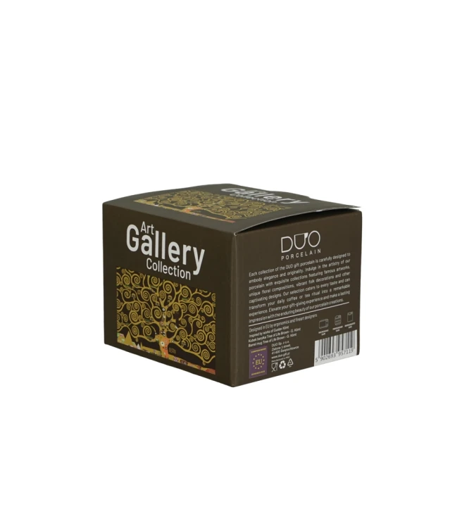 Kubek Baryłka Porcelanowy 430 ml TREE OF LIFE Brown Gustav Klimt DRZEWO ŻYCIA