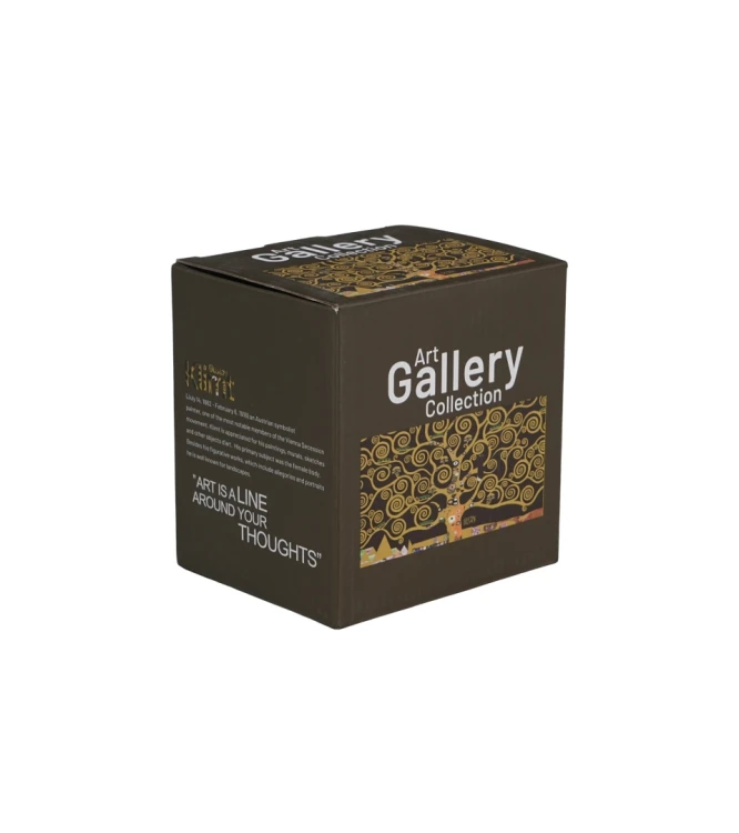 Kubek Porcelanowy 400 ml z Zaparzaczem – TREE OF LIFE Brown Gustav Klimt