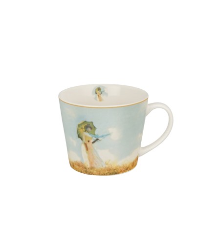 Kubek Prosty Porcelanowy 600 ml – KOBIETA Z PARASOLKĄ (Claude Monet)