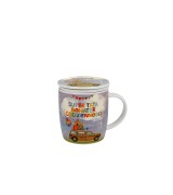 Kubek z Zaparzaczem i Pokrywką 400 ml SUPER TATA PREZENT DLA TATY