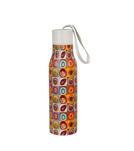 Butelka Termiczna 500 ml – KWADRATY Z KONCENTRYCZNYMI OKRĘGAMI (Wassily Kandinsky)