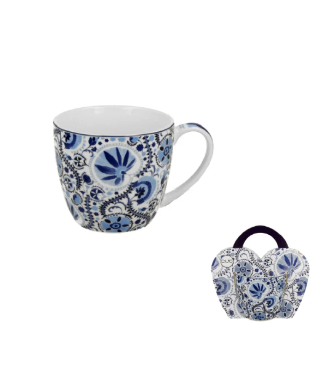 Kubek Porcelanowy 460 ml Etniczna mozaika NARESH BLUE