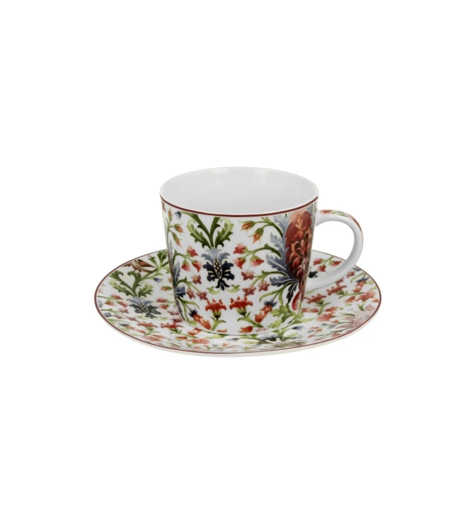 Filiżanka ze Spodkiem Porcelanowa 240 ml –MARBELLA Egzotyczne Kwiaty