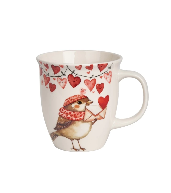 Kubek Porcelanowy XXL 650 ml – ZIMOWY WRÓBEL