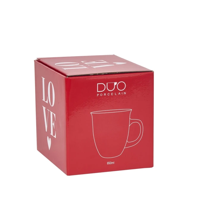 Kubek Porcelanowy XXL 650 ml – ZIMOWY WRÓBEL