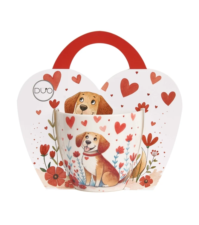 Kubek Porcelanowy 460 ml – PIES W SERCACH PREZENT WALENTYNKI