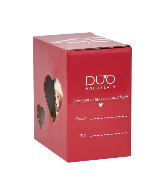 Uroczy Kubek Porcelanowy z Zaparzaczem 360 ml – PIES Z SERCAMI PREZENT WALENTYNKI