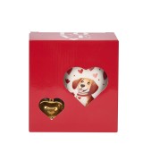 Uroczy Kubek Porcelanowy z Zaparzaczem 360 ml – PIES Z SERCAMI PREZENT WALENTYNKI