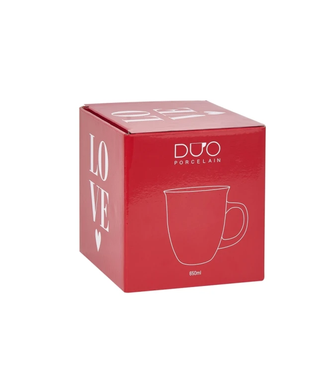 Kubek Porcelanowy XXL 650 ml – ZAKOCHANE MISIE Z SERCAMI PREZENT WALENTYNKI