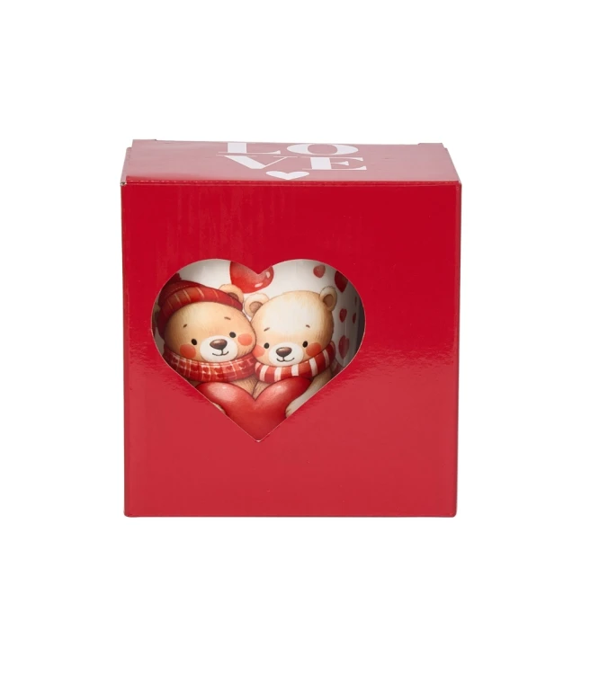Kubek Porcelanowy z Zaparzaczem 360 ml – MISIE Z SERCAMI PREZENT WALENTYNKI