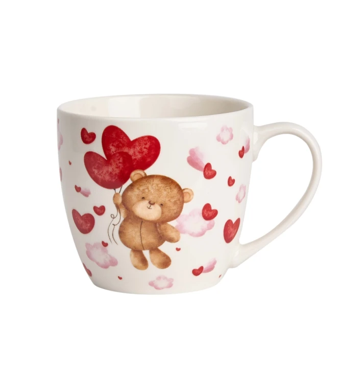 Kubek Porcelanowy 460 ml – MIŚ Z BALONAMI WALENTYNKI PREZENT