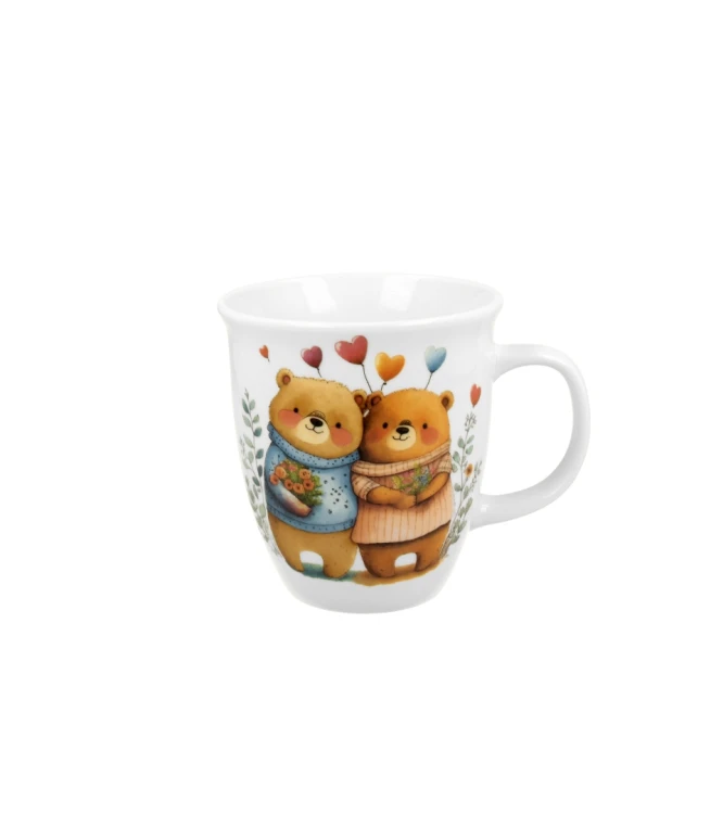 Kubek Porcelanowy XXL 650 ml – ZAKOCHANE MISIE PREZENT WALENTYNKI