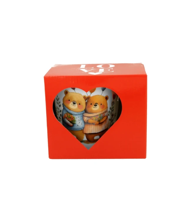 Kubek Porcelanowy XXL 650 ml – ZAKOCHANE MISIE PREZENT WALENTYNKI