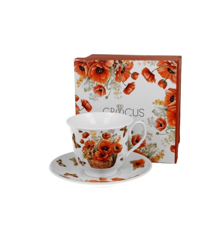 Filiżanka ze Spodkiem Porcelanowa 250 ml – MAKI w pudełku prezentowym