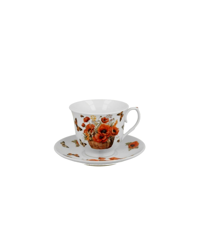 Filiżanka ze Spodkiem Porcelanowa 250 ml – MAKI w pudełku prezentowym