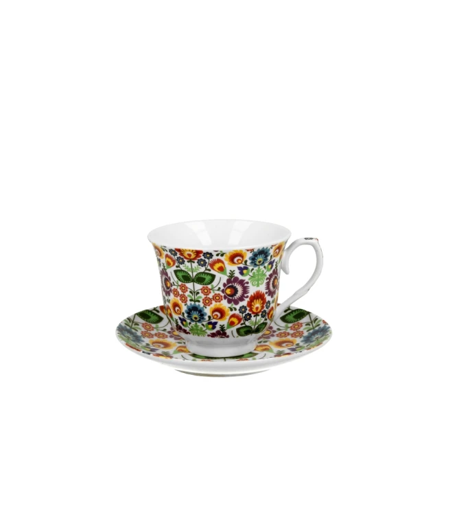Filiżanka ze Spodkiem Porcelanowa 250 ml – ŁOWICZ FOLKLOR