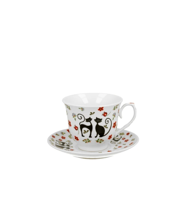 Filiżanka ze Spodkiem Porcelanowa 250 ml – KOTY ETNO