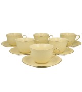 Komplet 6 Filiżanek ze Spodkami 290 ml – VESPER (ECRU Exclusive)