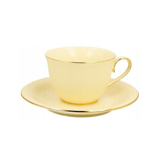 Komplet 6 Filiżanek ze Spodkami 290 ml – VESPER (ECRU Exclusive)