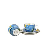 Komplet 2 Filiżanek Espresso ze Spodkami 110 ml GWIAŹDZISTA NOC Van Gogh