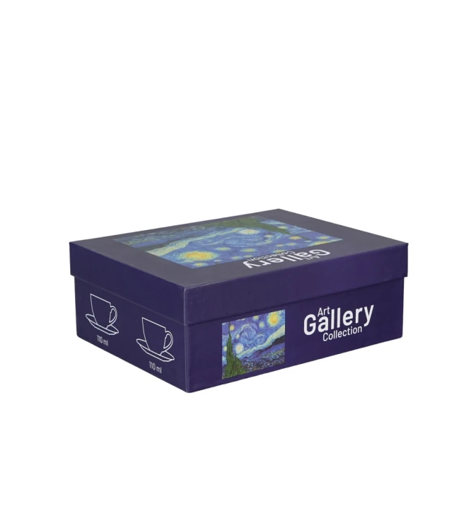 Komplet 2 Filiżanek Espresso ze Spodkami 110 ml GWIAŹDZISTA NOC Van Gogh