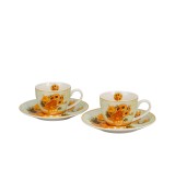 Komplet 2 Filiżanek Espresso ze Spodkami 110 ml  SŁONECZNIKI  V. van Gogh