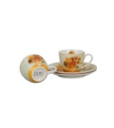 Komplet 2 Filiżanek Espresso ze Spodkami 110 ml  SŁONECZNIKI  V. van Gogh